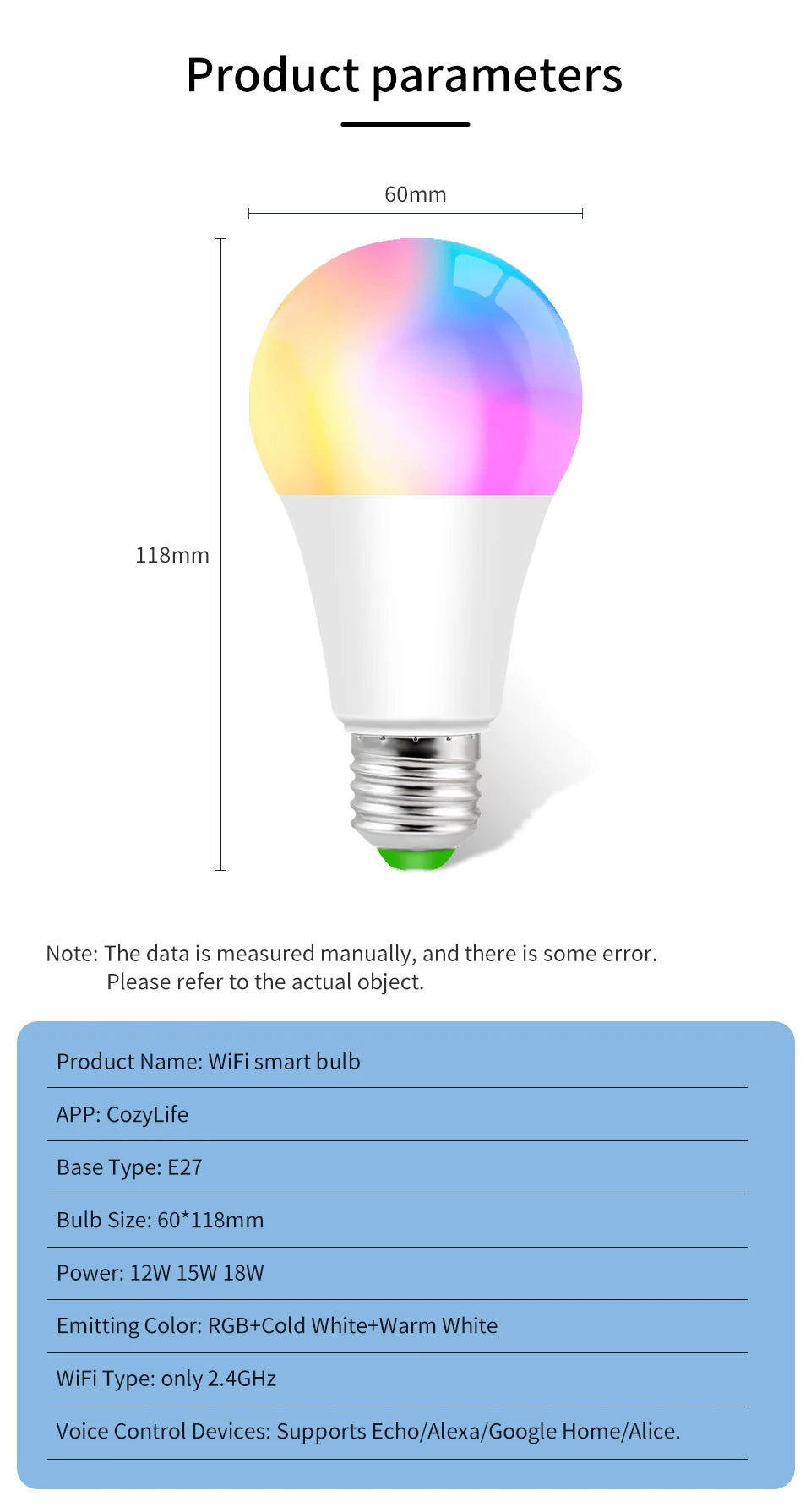 Ampoule intelligente E27 WiFi