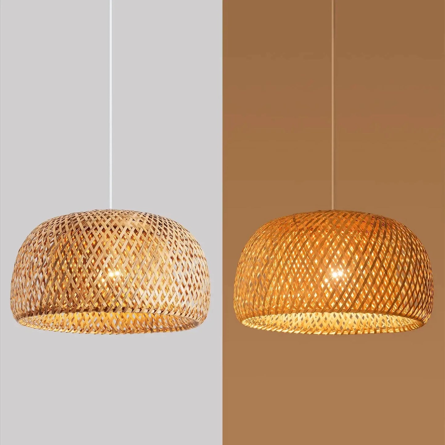 Suspension en bambou tressé à la main | Par Bamboo Lampshade
